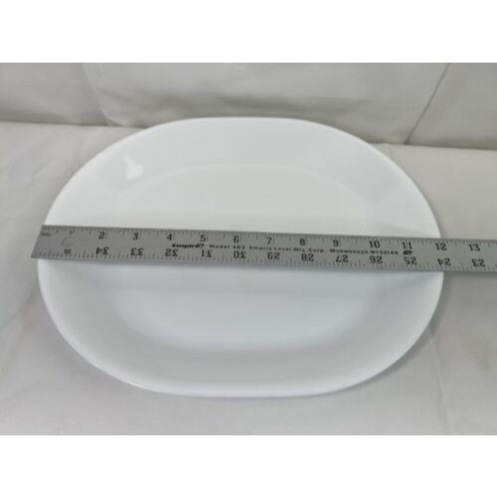 Corelle by Corning Plain White Oval Serving Platter 12"X10" - Picture 4 of 4